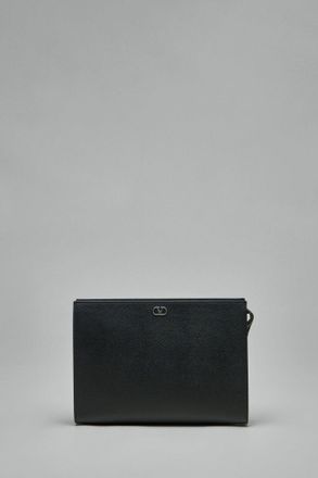 Valentino VLogo Signature Grainy Calfskin Pouch