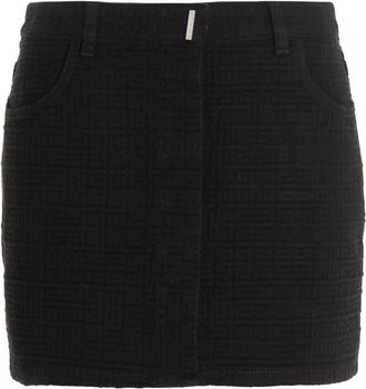 Givenchy Midrise Monogram Mini Skirt