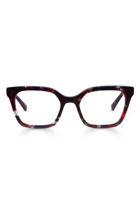 Eyebobs Overlook 50mm Cat Eye Reading Glasses in Ruby Mosaic at Nordstrom, Size +1.75