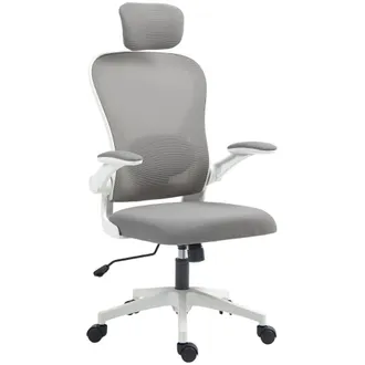 HOMCOM Silla de oficina 64x63x125 cm gris