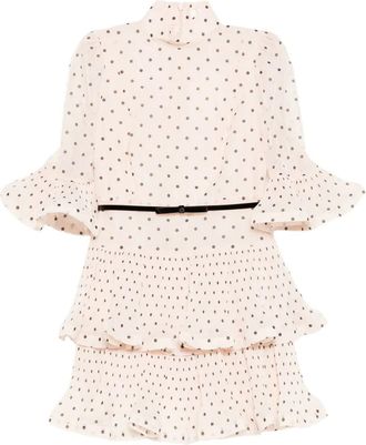 Zimmermann Geplooide mini-jurk met stippen - Beige