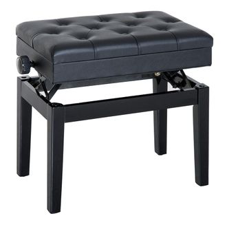 HOMCOM Banco de piano 54.5x33x58 cm negro