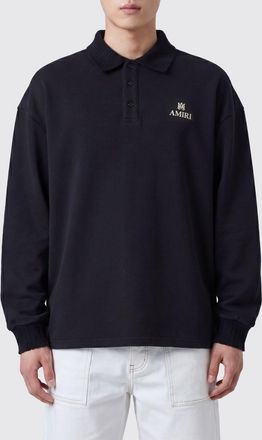 Amiri Polo a maniche lunghe in misto cotone con logo a contrasto relaxed fit