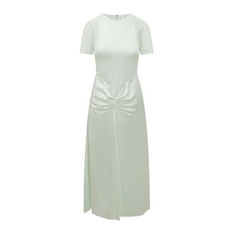 Victoria Beckham Midi Dresses, female, Green, Size: XS Gathered Midi Dress