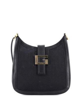 Gucci Vintage G Hobo GG Canvas and Leather shoulder bag - Nero