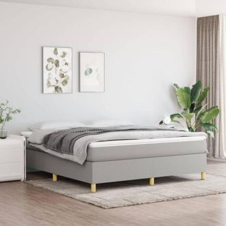 vidaXL Vidaxl - Cama Box Spring Con Colch&oacute;n Tela Gris Claro 160x200 Cm