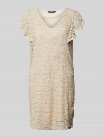 Vero Moda Minikleid mit V-Ausschnitt Modell MAYA in Beige, Gr&ouml;&szlig;e XS