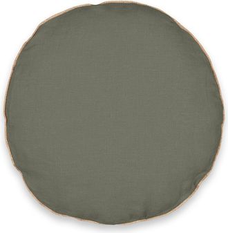 La Redoute Interieurs Rond kussen in gewassen linnen, Onega