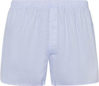 Hanro Fancy Woven Cotton Boxer in Light Blue at Nordstrom, Size Xx-Large