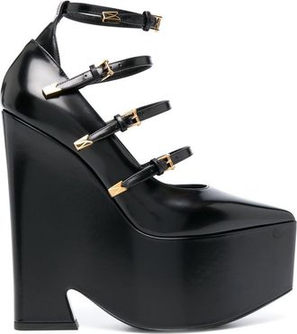 Versace Tempest calf-leather platform pumps - women - Calf Leather/Rubber/Calf Leather/Calf Leather - 39.5 - Black