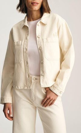 Mavi Paola Denim Shirt Jacket in Cream Denim at Nordstrom, Size X-Large