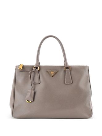 Prada Double Zip Lux Saffiano Leather Large tote bag - Grijs
