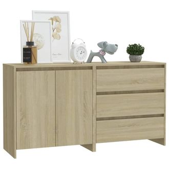 Berkfield Home Decorative 2 Piece Sideboard Sonoma Oak Engineered Wood in Beige