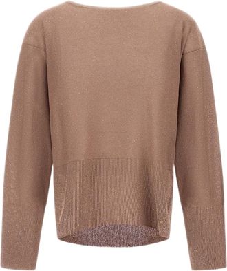 Herno Sequin-appliqu&eacute; Trui - Dames - Ronde hals truien - Bruin - XL - Polyester - Truien & Vesten