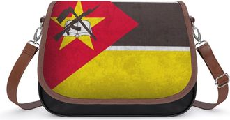 Generic Vintage Mozambique Flag Womens Crossbody Bag Fashion Shoulder Handbags Message Tote Bag with Adjustable Strap