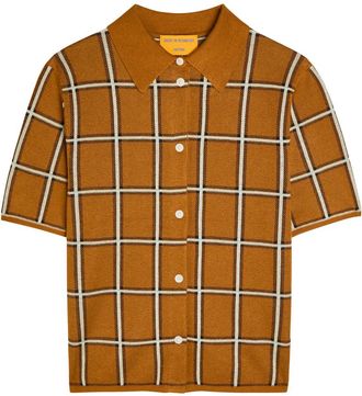 Guest In Residence Picnic Plaid Silk and Linen-blend Shirt - Brown - S (UK8-10 / S)
