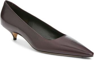 The Row Liisa Leather Kitten Pump in Aubergine at Nordstrom, Size 39.5