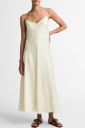 Vince Floral Jacquard Sleeveless Maxi Dress in Sun Ivory at Nordstrom, Size Xx-Small