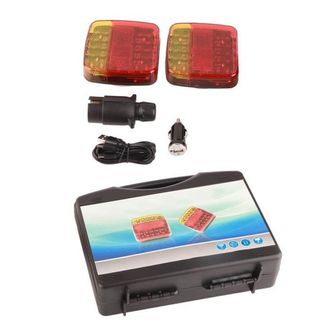 OEM Kit De Feux De Remorque - - Carr&eacute;s - &Eacute;tanch&eacute;it&eacute; Ip65 - Magn&eacute;tique - Lumi&egrave;res Rouges Et Jaunes