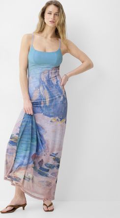 Icone Womens Thin-strap micromesh maxi dress