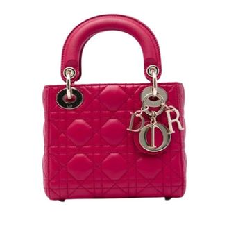 Dior Pre-owned Mini Lady Dior - Dames - Pre-owned - Rood - Maat: ONE Size Leer