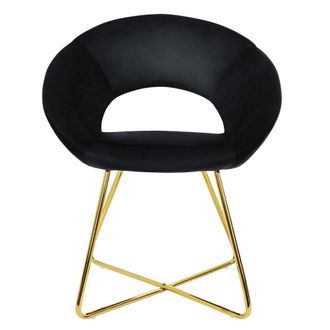 ML Design Silla de terciopelo, negra