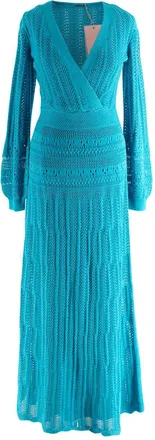 Alexis Aqua Ace Lined Crochet Dress Size XS