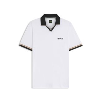 BOSS Active slim-fit polo shirt with signature-stripe details