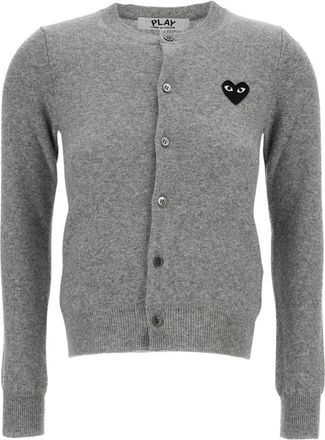 Comme Des Gar&ccedil;ons Cardigan met ronde hals - Dames - Vesten - Grijs - M - Wol - Truien & Vesten
