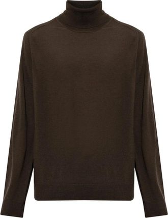 Paul Smith Truien & Vesten, Heren, Bruin, 2Xl, Wol, Wol Trui Met Geborduurd Logo