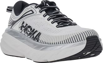 Hoka One One Unisex Trainers Bondi 7 White Tech Fabric Sneaker