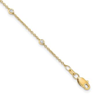 Diamond2Deal 14k Gold 1/5 Ct Lab Grown Diamond Eight Station Bracelet 8 Inch