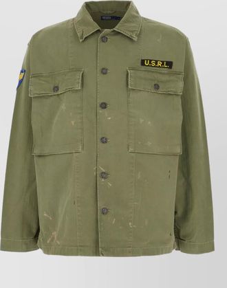 Polo Ralph Lauren cotton shirt jacket front pockets patch