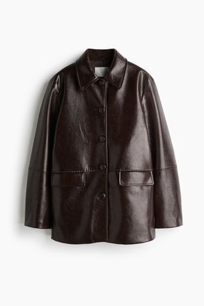 H&M Jacke mit Coating - Dunkelbraun