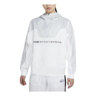 Nike (WMNS) Nike Printing Sports Hooded Jacket White CZ8865-100