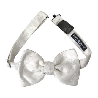 Dolce & Gabbana Floral Silk Bow Tie Men White - male - Dolce & Gabbana - Bow Ties - White - ONE SIZE - Accessories