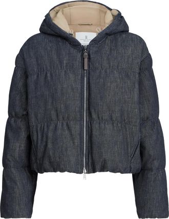 Brunello Cucinelli Donsjack met capuchon - Blauw