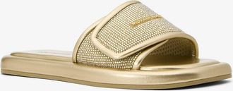 Michael Kors Suki Embellished Metallic Slide Sandal