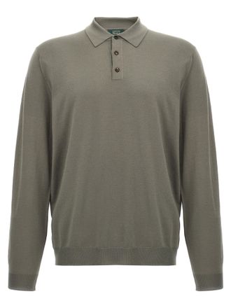 Zanone Gray Virgin Wool Polo Mens Shirt