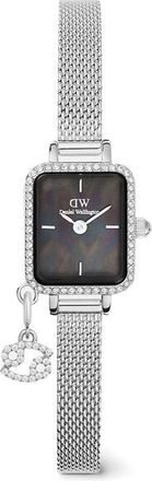 Daniel Wellington Quadro Mini Charm Mesh Strap Watch, 20mm in Silver at Nordstrom