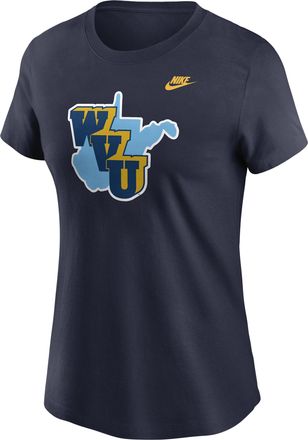 Nike West Virginia 1965 Throwback Nike Womens College T-Shirt in Blue | NKAF41SWVV-0T2