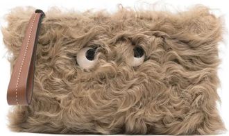 Anya Hindmarch Clutch con applicazione - Marrone