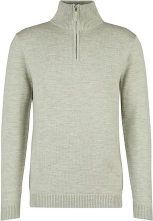 Stoic MerinoKnit MMXX.Kniva Half Zip Merinopullover für Herren | grau/beige