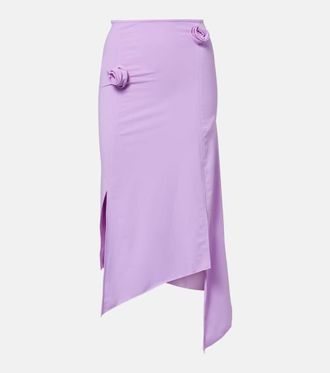 Coperni Floral-applique jersey midi skirt