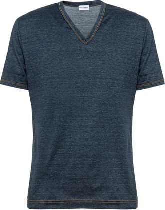 Dolce & Gabbana T-shirt V Profondo - Heren - T-shirts - Blauw - S - Tops