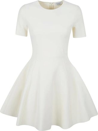 Alexander McQueen Fit and Flare Mini Jurk - Dames - Jurken - Wit - Maat: M Viscose