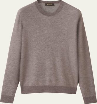 Loro Piana Mens Manipur Cashmere and Silk Crewneck Sweater