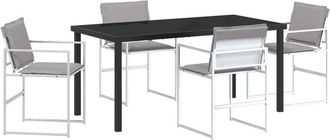 vidaXL Garden Dining Set Folding Manual 5 pcs White 160 x 80 x 73 cm Vidaxl