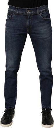 Dolce & Gabbana Cotton Stretch Skinny Jeans - Heren - Slim Fit Jeans - Blauw - L - Katoen - Jeans