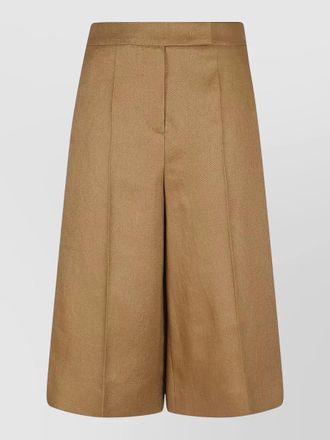 Max Mara pleated front shorts belt loops back pockets
